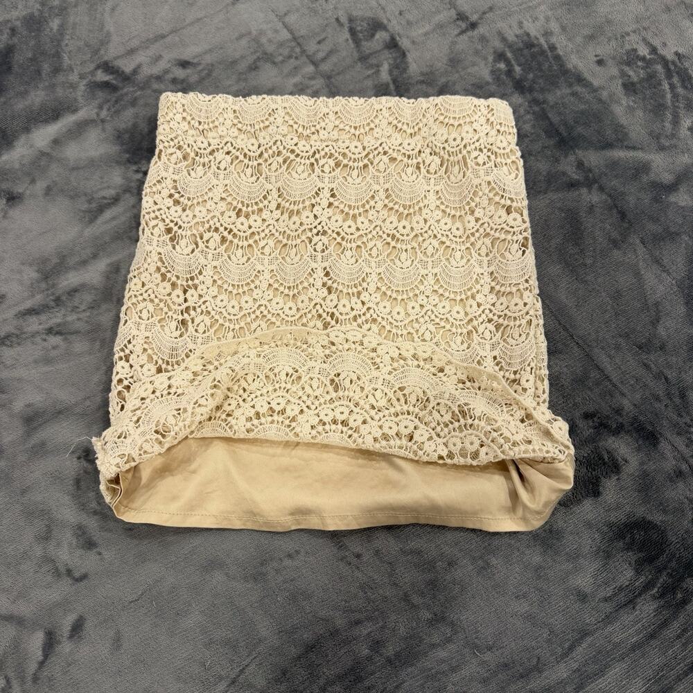 Hot & Delicious Cream Crochet Mini Skirt Sz S Boho Cottagecore Coquette VtgStyle - Picture 7 of 7